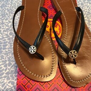 Tory Burch Black Leather Sandals